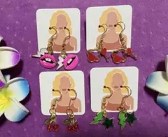 新品✨ピアス 4点セット❣️✨ハンドメイド➓ y2k／平成ギャル／グランジ