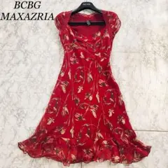 赤 ひざ丈ワンピース