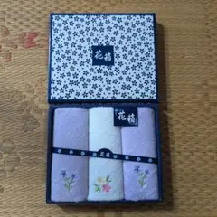 花柄刺繍タオルハンカチ3枚セット