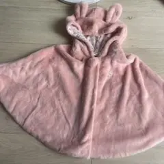 ミキハウス ホットビスケッツ ウサ耳フード付き ポンチョ ウサギ