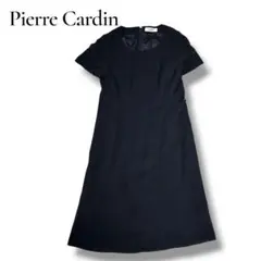 ピエールカルダン　ウール100% レース装飾ワンピース L ブラック　日本製