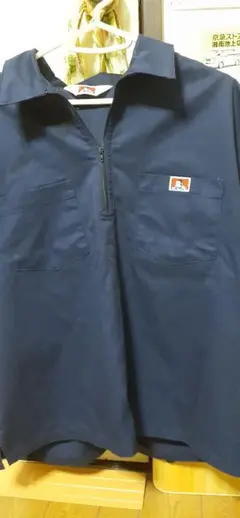 BEN DAVIS ハーフジップ ワークシャツ ネイビー　半袖のサムネイル