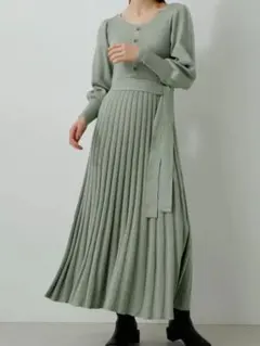 AZUL BY MOUSSY ミントグリーン ニットワンピース