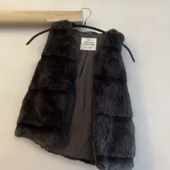 ZARA キッズ ファーベスト 110cm グレー
