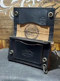 ZERO CRAFT ミドルトラッカーウォレット 本革 二つ折り財布 ブラック