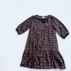 未使用レディース花柄ワンピースM シア ゆったり裏地付き 大人可愛い