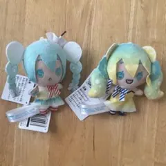 初音ミク×シナモロール　マスコット　クリームソーダ　レモンソーダ　ぬいぐるみ