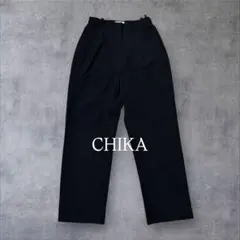 【最終SALE】スラックスパンツ タック入り　黒 テーパード 11号　古着