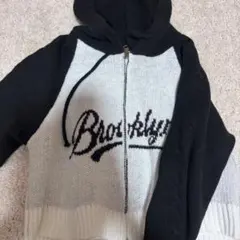 ニット セーター 「PHILLY」カレッジロゴショートニットパーカー レディース