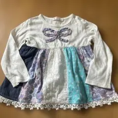 Will Mery 長袖カットソー 90cm パッチワーク風のサムネイル