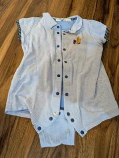 今季　familiar ボタン付きロンパース 80 水色