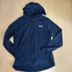 美品　Under Armour ネイビーフルジップフーディ MDメンズ