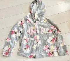 GAP 花柄フード付きトレーナー パーカー　グレー3歳用　100cm