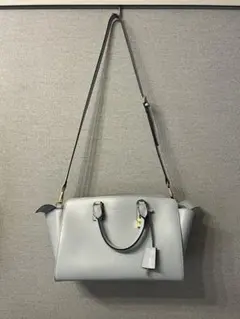 水色 ショルダーバッグ リボン柄裏地