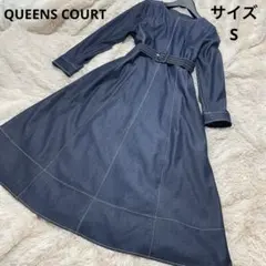 QUEENS COURT クイーンズコート　デニムワンピース　S ネイビーのサムネイル