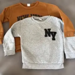 グレー・オレンジ トレーナー 110cm