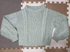 ミントグリーン ケーブルニットセーターのサムネイル