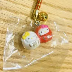 ご当地キティ　根付け　ストラップ　群馬県　高崎だるまバージョン