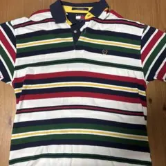 ⁠【希少 スペイン製 90s】オールドトミー ポロシャツ マルチボーダー XL⁠