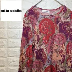 【極美品】mila schön（ミラ・ショーン）ペイズリー柄 長袖カットソーのサムネイル