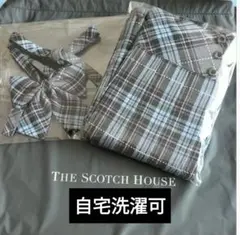 【美品】The Scotch House チェック柄スカート リボン付 洗濯可
