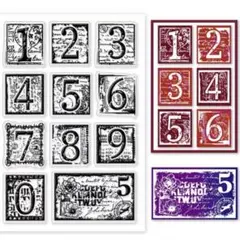 【再入荷】コラージュ資材♣︎スタンプ　カード　クリアスタンプ《ヴィンテージ数字Ⅱ》