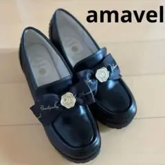 Amavel リボン付きローファー ブラックのサムネイル