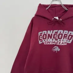 古着 ヘインズ パーカー Hanes CONCORD SWIM えんじ フーディ