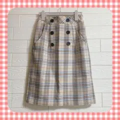 MISCH MASCH　ボタン付きチェックタイトスカート