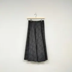 ☆GRL グレー チェック柄 フレアロングスカートМ