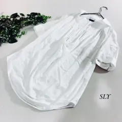 SLY リネン風半袖シャツブラウス ホワイト M 韓国風 春夏のサムネイル