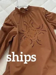 【未使用】シップス〈手洗い可能〉コットン　刺繍ブラウス◆定価1万7930円