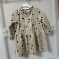 SHEIN ベージュ ハート柄 ドレス 92
