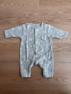 プチバトー petit bateau 花柄ロンパース 3か月/60cm グリーン