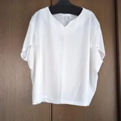 THE SHOP TK Vネック 半袖カットソー ホワイトのサムネイル
