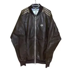 レア　adidas ヴィンテージ　レザー風ジャケット