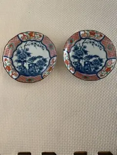 嘉山窯 皿 2枚セット 色絵 花鳥文 陶磁器のサムネイル