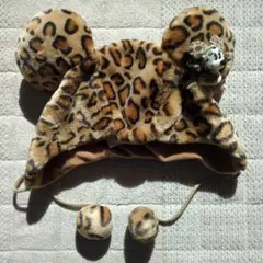 ヒョウ柄 ミッキーキャップ ミニー付き 58cm ファンキャップ ディズニー