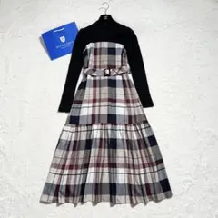 美品　クレストブリッジチェックドビーカラーペンテレココンビドレス 23AW
