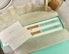 Tiffanyオリジナル箸　非売品 TIFFANY&Co ティファニー夫婦箸 箱入り ティファニーノベルティ 希少