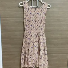 低身長さん◎ チャオパニック花柄ノースリーブワンピース　フリーサイズ