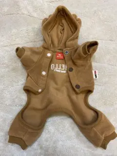 DOGDEPTフリース犬服 フード付き ブラウン