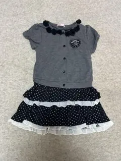 キッズ服レイヤード風ワンピース 半袖120cm