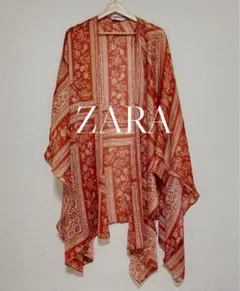 ZARA 花柄プリント シアーカーディガン　ボタニカル柄　ペイズリー柄のサムネイル