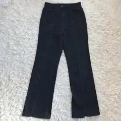 ジーユー/フロントスリット入りフレアデニム系パンツ/シンプル/黒/M