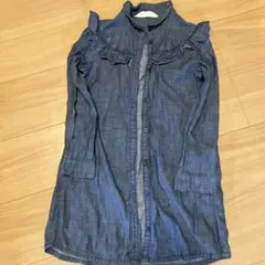 H&M フリル付きデニムシャツ 120cm