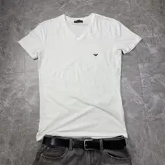 【アルマーニ】イーグルVネックTシャツ/ネオお兄系/ギャル男/Y2K/Lのサムネイル