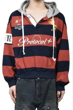 GRAILZ PROTOCOL INDEXフード付きパーカー 赤と紺のストライプ 2026年最新】PROTOCOL INDEX HOODIEの人気アイテム - メルカリ