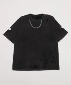 FIGMENTS ダメージ加工 チェーン付きTシャツ