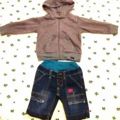 ♥新品♥未使用♥tksapkidパーカー90&デニムズボン90セット